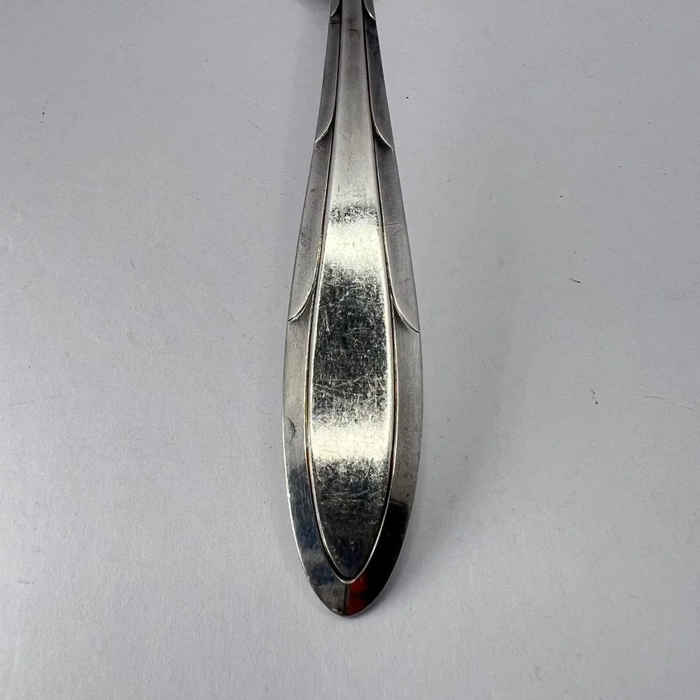 Reverie Pierced Serving Spoon Nobility Plate Silverplate‎ 1937 Art Deco Flatware